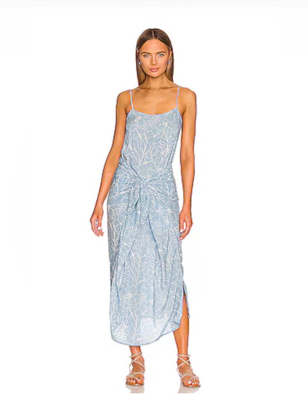 Acacia Swimwear Blue Floral Slip Dress